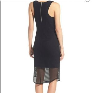 TROUVE | Mesh Overlay Midi Dress w/Zipper Size S